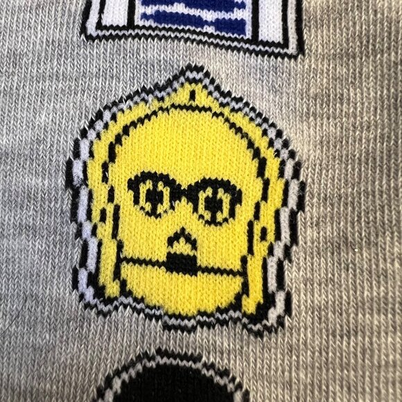 NWT Star Wars Socks Men's Large Obi-Wan Chewbaccca R2D2 Novelty Gift Gray - Picture 3 of 8